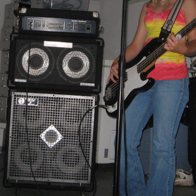 Recording a massive bass for Royal Blues.