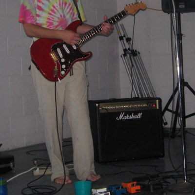 Recording a guitar, pedals, amp for Royal Blues.